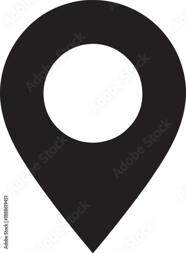 Black map pin location symbol navigation