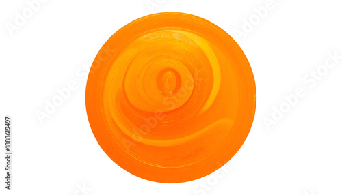 Vivid orange orb with swirling patterns, set against a stark black background