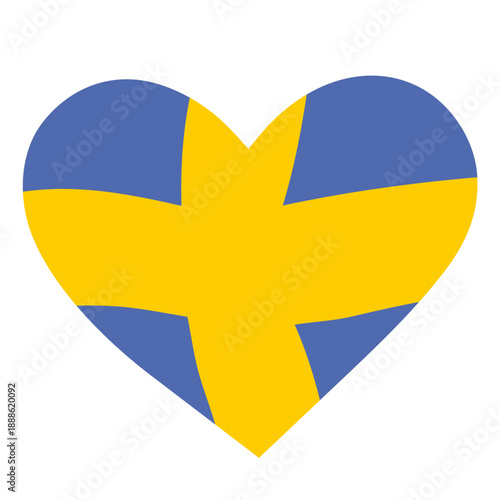 Swedish flag in the shape of a heart