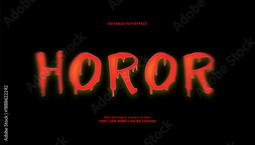 Bloody Horror Text Effect with Red Dripping Liquid Style
