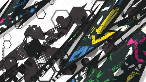 Abstract Geometric Racing Background for Car Wrap and Sport Livery Design