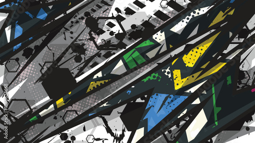 Vibrant Multi-Color Racing Background Vector with Modern Geometric Design