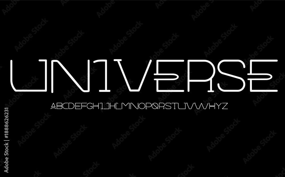 Fototapeta premium Modern futuristic fonts alphabet vector illustration simple and minimalist