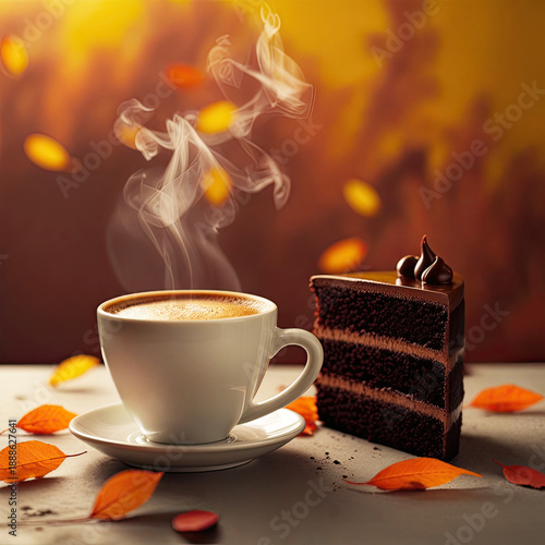 Warm morning ritual – A quiet breakfast with coffee, pastries and golden sunshine.