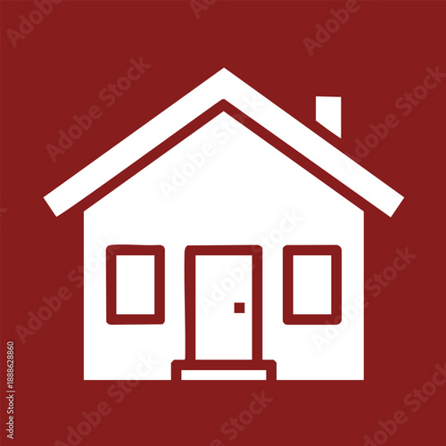 Simple white outline residential home logo design for real estate branding