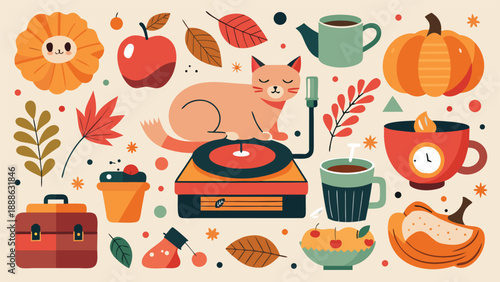 A collage featuring a variety of objects and images arranged artistically..eps