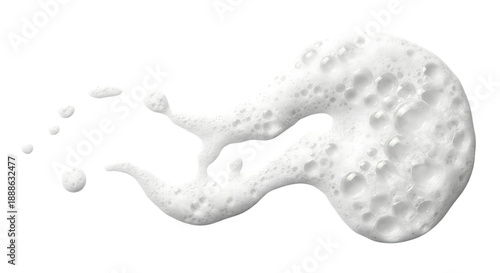 White Bubbles And Foam Droplets In Abstract Shape isolated on transparent background