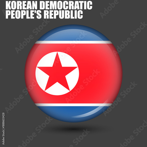 Free Download The national flag of the Democratic People's Republic of Korea is circular.Vector.A circular 3D flag icon with high detail.A spherical illustration of the flag. - GFXLoad