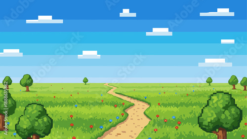 Pixel Art Landscape Path