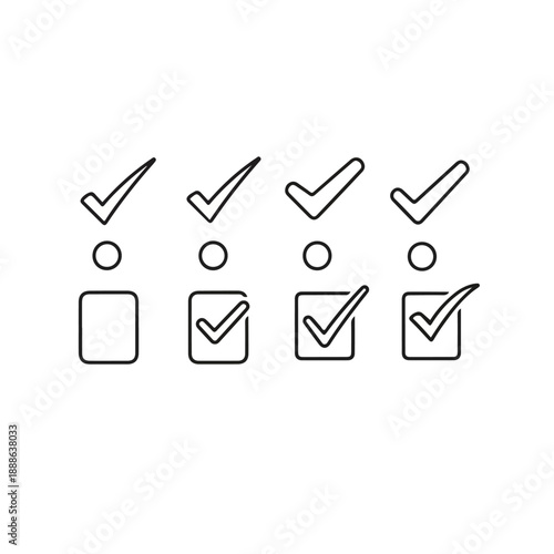 Checklist with Checked Boxes and Checkmarks