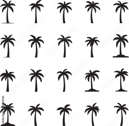 set of palm trees