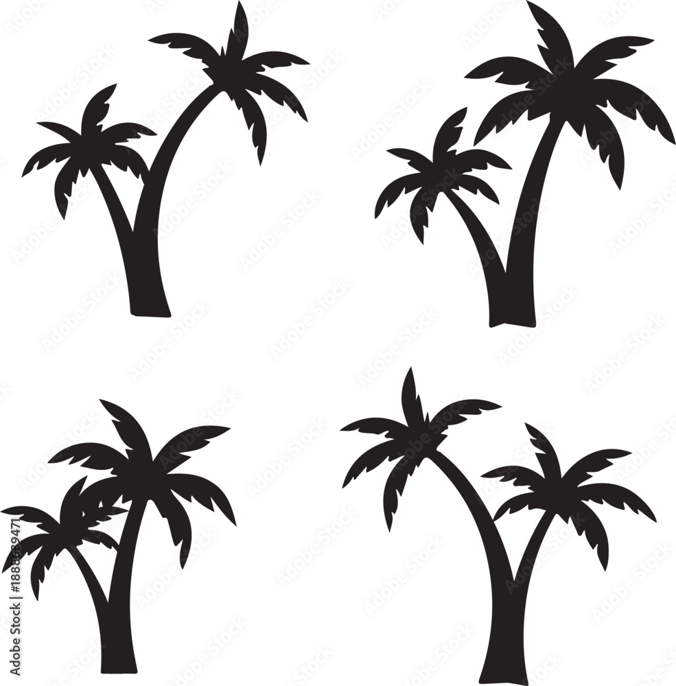 Fototapeta premium set of palm trees