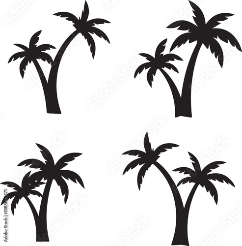 set of palm trees