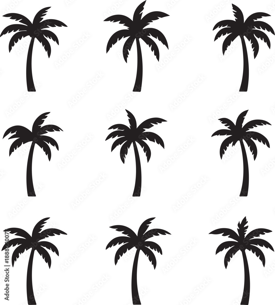 Fototapeta premium set of palm trees