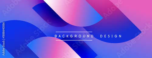 Abstract fluid shapes, vibrant colors blend. Gradient design creates modern background, text overlay present.