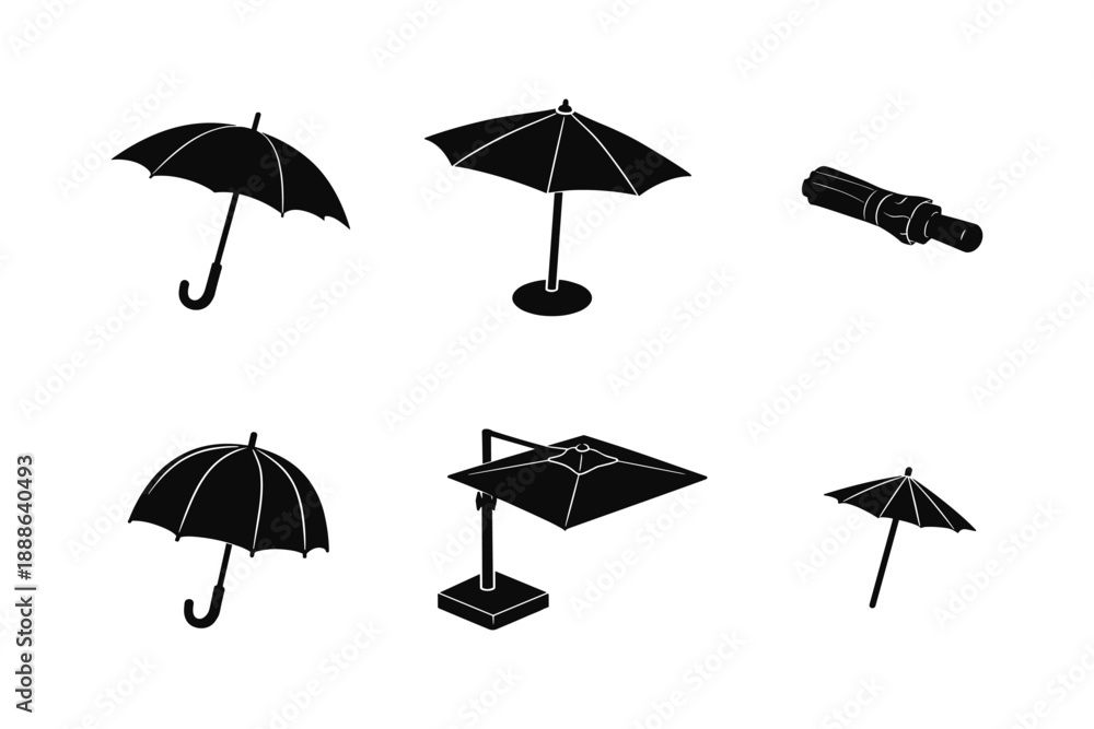 Obraz premium Umbrella Icons Collection
