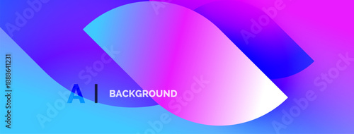 Abstract vibrant background. Gradient colors blend, creating smooth transitions. Text AI BACKGROUND present, simple design.
