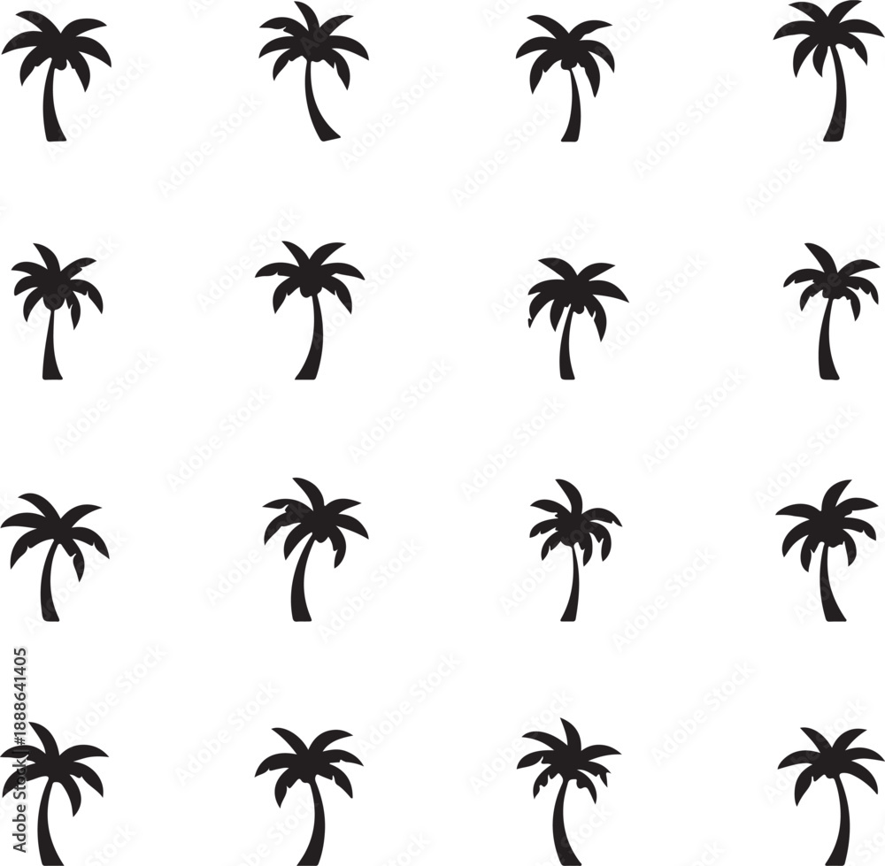 Fototapeta premium set of palm trees