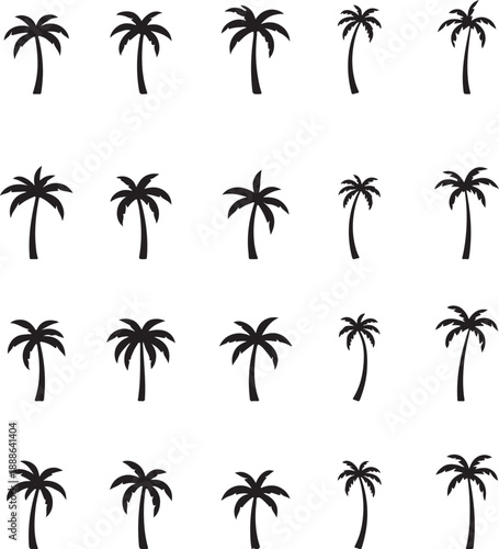 set of palm trees