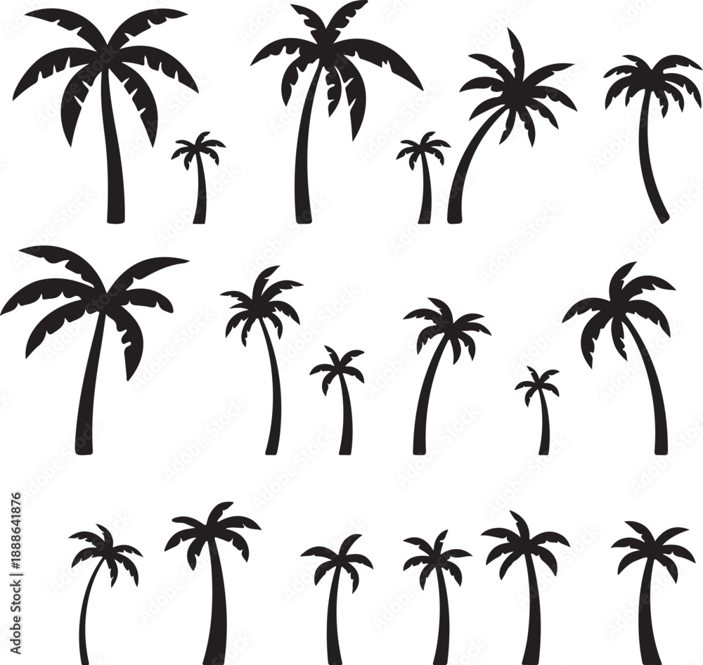 Fototapeta premium set of palm trees