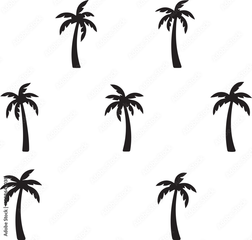 Fototapeta premium set of palm trees
