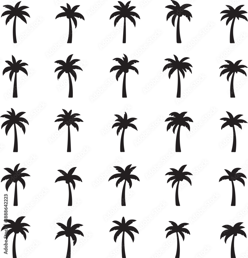 Fototapeta premium set of palm trees