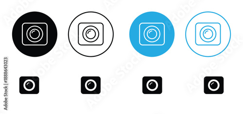 Camera Photo Icon Set. Photography, Video and Capture Symbol Vector Collection.camera icon vector outline symbol or illustration,Camera icon set. camera line icon, photo snap camera line art symbol 
