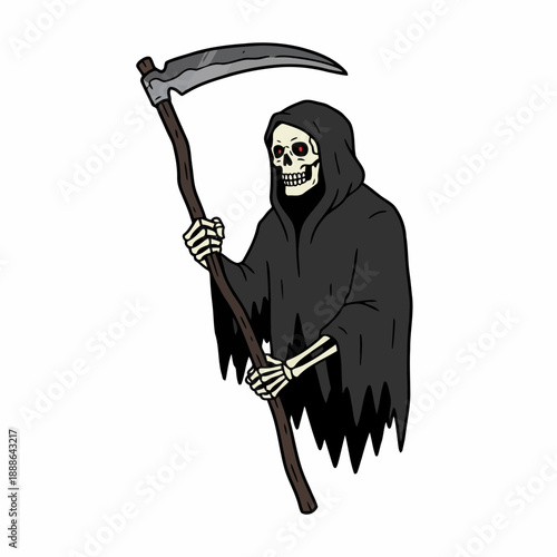Grim Reaper illustration with scythe and black robe