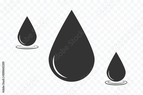 Water drop icon symbol in thin line, outline and stroke style for apps. Black Teardrop Droplet Vector Icon. Raindrops icon. Vector illustration, flat and stroke. Blood drops icon on white background.