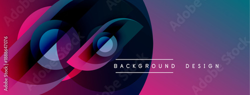 Abstract gradient shapes overlap, creating dynamic visual effect. Purple, blue, pink hues dominate composition. Modern design element.