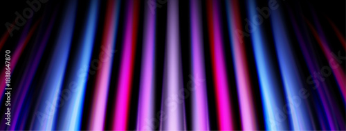 Vertical glowing lines dominate black background. Colors shift from blue, purple, pink creating abstract visual effect. Smooth gradients present.