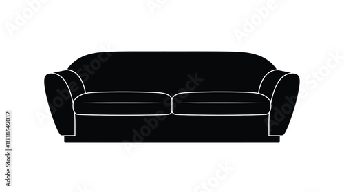 Black sofa icon a simple furniture representation silhouette