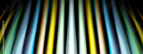 Abstract vertical lines, vibrant colors, light streaks. Black background creates strong contrast, modern aesthetic.