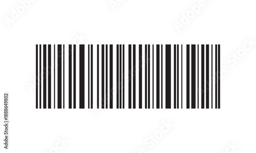 Barcode icon illustration, retail product code symbol, black linear scanning graphic for packaging and business use