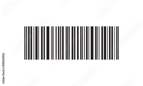 Horizontal barcode icon illustration, product identification scan code symbol for retail, ecommerce and logistics