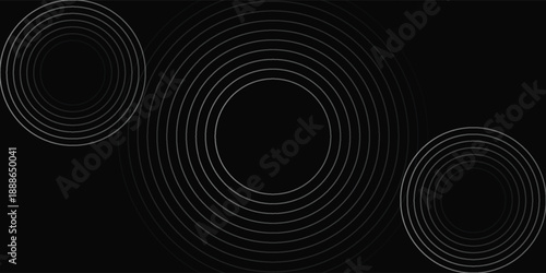 Create a bold look with a centric circle background featuring vector graphics of sound waves.