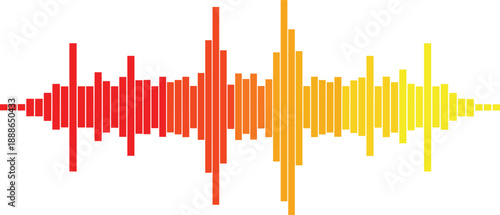 Colorful audio sound wave vector illustration with equalizer bars and music frequency visualization isolated
