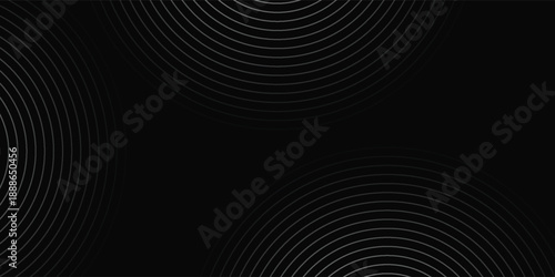 Create a bold look with a centric circle background featuring vector graphics of sound waves.