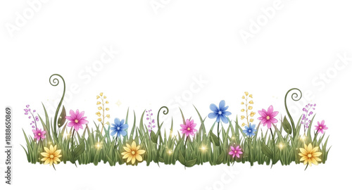 spring flowers and grass