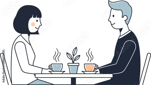 Couple on a romantic dinner date at a cozy restaurant