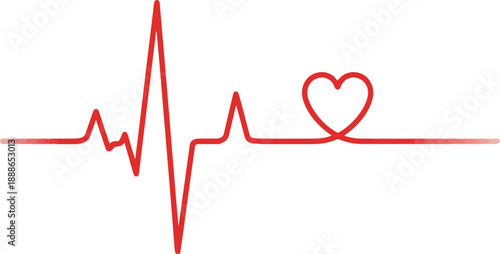 Heartbeat with a heart symbol medical and love concept