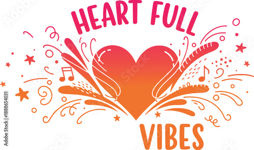 Heart full of vibes colorful logo