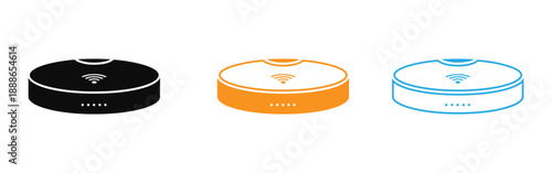 Wifi device icons in black orange and blue