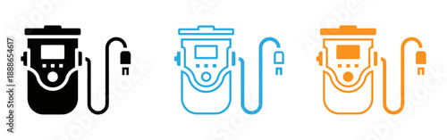 Electric vehicle charging station icons