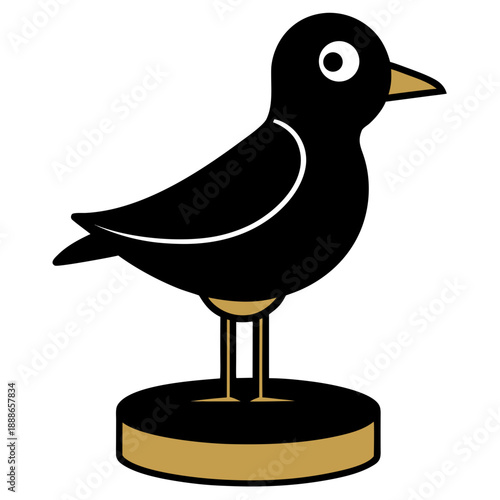 Creative Detailed Tabletop Bird Figurine Vector Illustration | Decorative Home Accent Artwork | Minimal Nature Sculpture Design