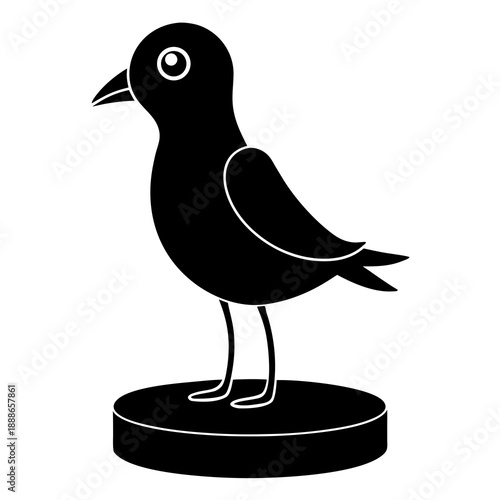 Creative Detailed Tabletop Bird Figurine Vector Illustration | Decorative Home Accent Artwork | Minimal Nature Sculpture Design