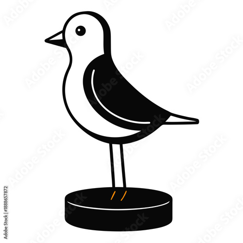 Creative Detailed Tabletop Bird Figurine Vector Illustration | Decorative Home Accent Artwork | Minimal Nature Sculpture Design