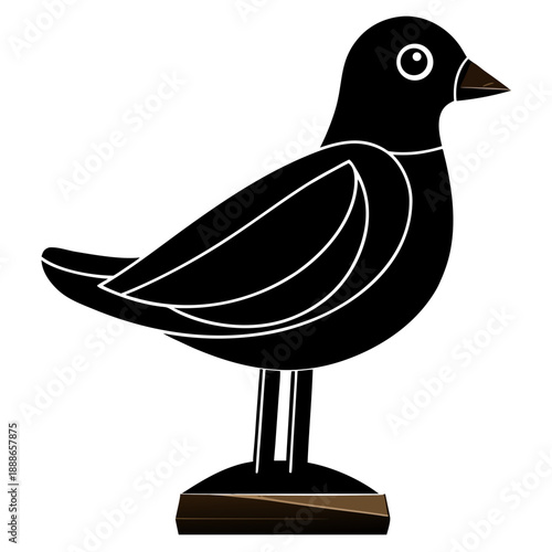 Creative Detailed Tabletop Bird Figurine Vector Illustration | Decorative Home Accent Artwork | Minimal Nature Sculpture Design