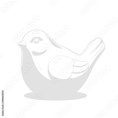 Creative Detailed Tabletop Bird Figurine Vector Illustration | Decorative Home Accent Artwork | Minimal Nature Sculpture Design