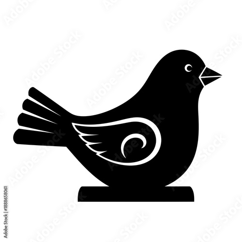 Creative Detailed Tabletop Bird Figurine Vector Illustration | Decorative Home Accent Artwork | Minimal Nature Sculpture Design